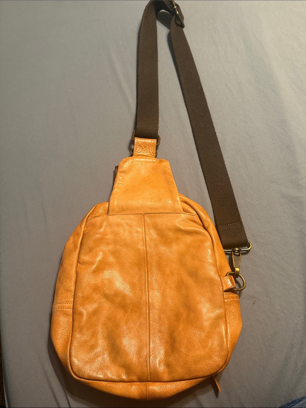 BED|STU Cognac Leather Sling Bag with Brown Strap - Picture 4 of 4